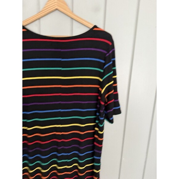 TORRID Super Soft Knits Shirt Womens 1X Rainbow Stripe Short Sleeve Tunic Top - Picture 6 of 6